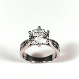 Solitare Pave Sterling Silver Ring CZ