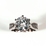 Solitare Pave Sterling Silver Ring CZ