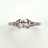 Vintage Princess Cut Sterling Silver Ring CZ