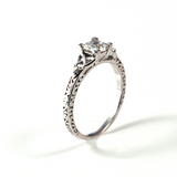 Vintage Princess Cut Sterling Silver Ring CZ