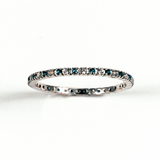 Emerald Alternating Eternity Sterling Silver Ring CZ