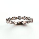 Marquise Round Alternating Eternity Sterling Silver Ring CZ