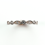 Marquise Round Alternating Eternity Sterling Silver Ring CZ