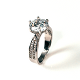 Solitare Pave Sterling Silver Ring CZ