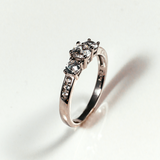 Three Stone Channel Set Sterling Silver Ring CZ