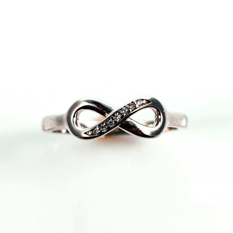 Infinity Sterling Silver Ring CZ